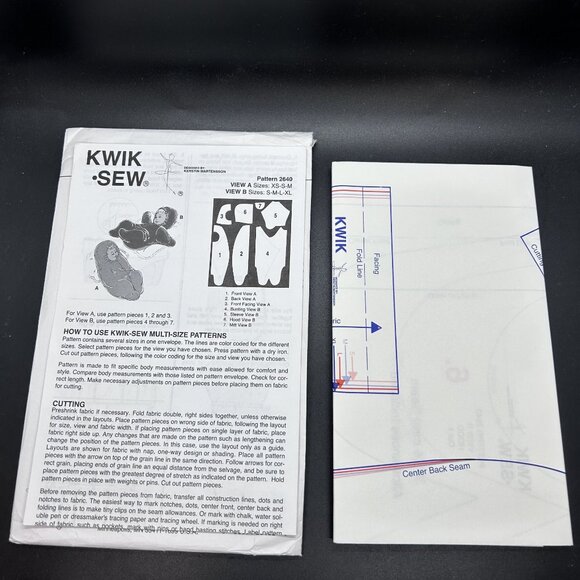 Kwik Sew 2640 “Baby Buntings” (Size XS-XL) Sewing Pattern Uncut FF - Picture 5 of 5